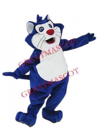 Blue & White Cat Mascot Costume