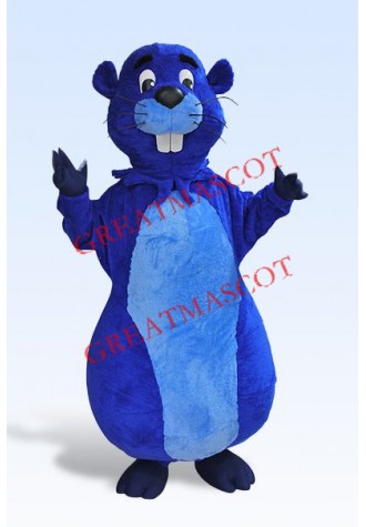 Blue Beaver Mascot Costume