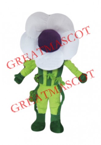 White Morning Glory Mascot Costume