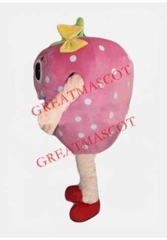 Pink Strawberry Mascot Costume