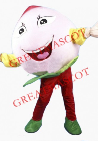 Pink Peach Mascot Costume