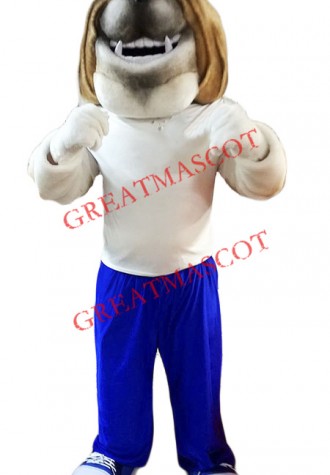 Happy Lightweight Bulldog Mascot Costume