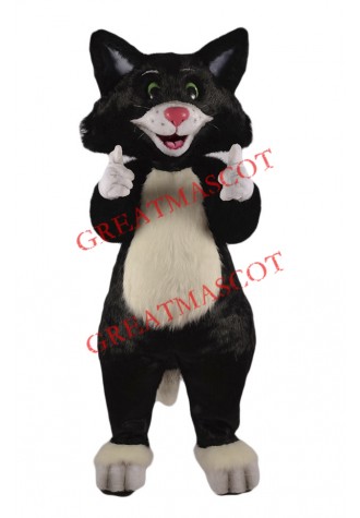 Happy Black Cat Mascot Costume