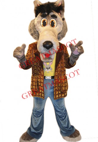 Friendly Wolf Mascot Costume Free Shipping