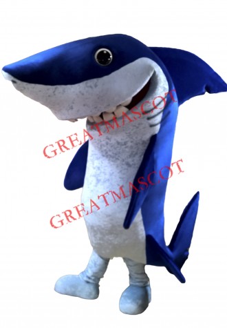 Professional Quality Blue Shark Mascot Costume