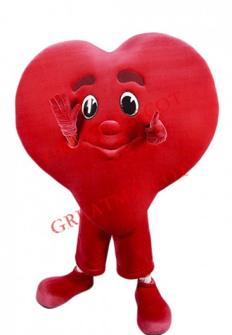 Super Cute Red Heart Mascot Costume