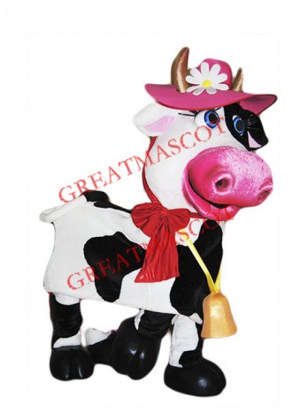 Beautiful Cow Mascot Costume Free Shipping