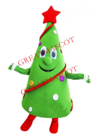 Happy Lightweight Christmas Tree Mascot Costume