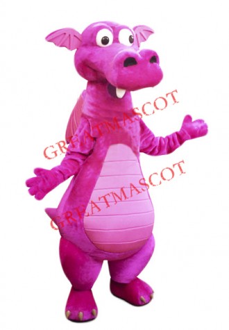 Pink Dragon Mascot Costume