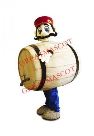 Barrel Man Mascot Costume