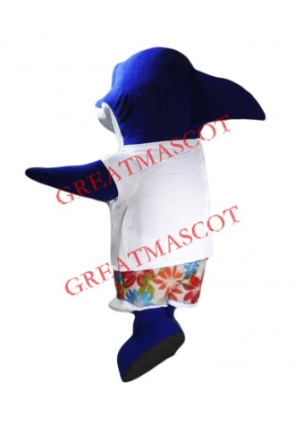 Cute Blue Shark Mascot Costume