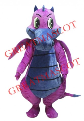 Pink & Grey Dragon Mascot Costume