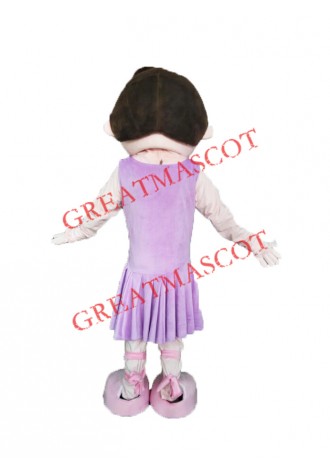 Cute Purple Dress Girl Mascot Costume
