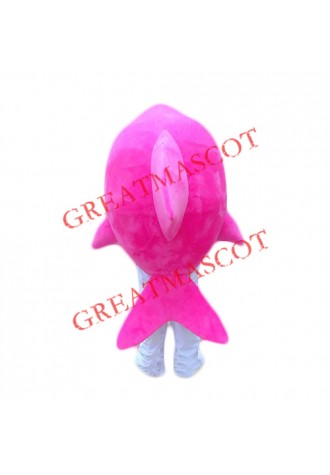 Cute Pink Shark Mascot Costume