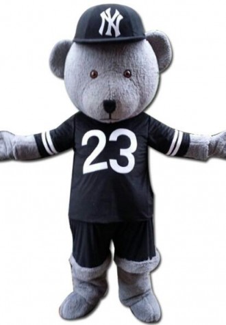 Grey Teddy Bear Mascot Costume