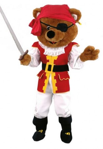 Pirates Brown Bear Mascot Costume Free Shipping