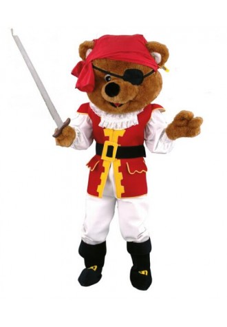 Pirates Brown Bear Mascot Costume Free Shipping