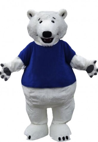 Polar Bear Mascot Costume with T-shirts