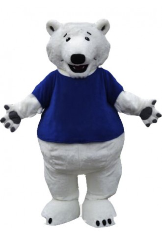 Polar Bear Mascot Costume with T-shirts