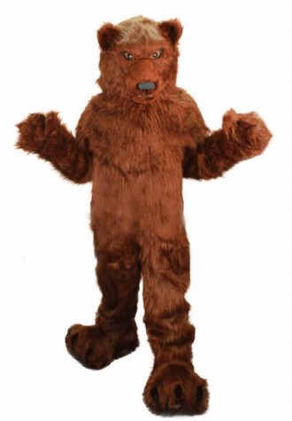 Long Hair Plush Grizzly Bear Mascot Costume