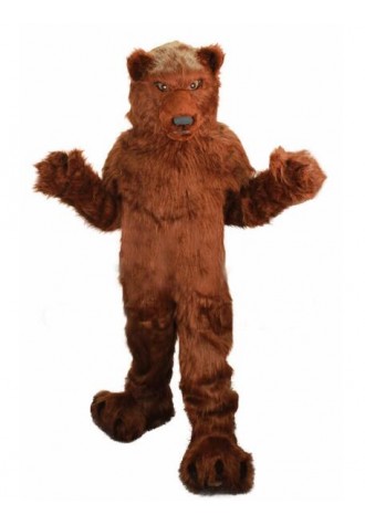 Long Hair Plush Grizzly Bear Mascot Costume