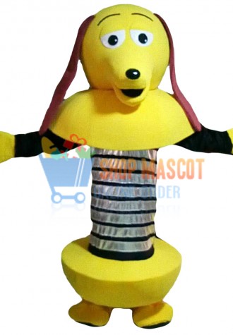 Yellow Cartoon Robot Dog Mascot Costume
