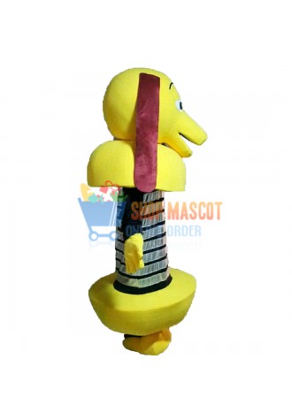 Yellow Cartoon Robot Dog Mascot Costume