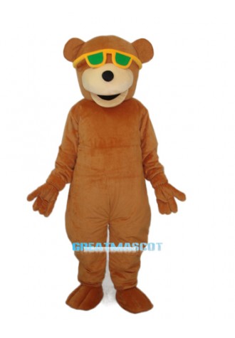 Bear with Green Sunglasses Mascot Adult Costume