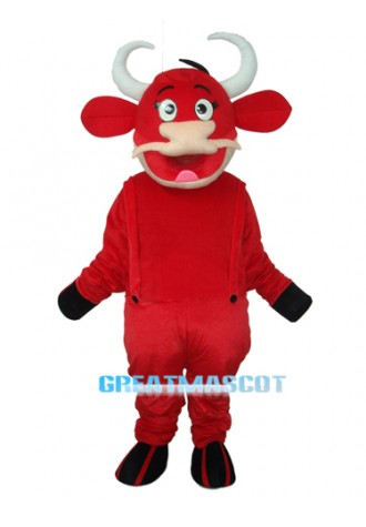2nd Version Red Cow Mascot Adult Costume Free Shipping