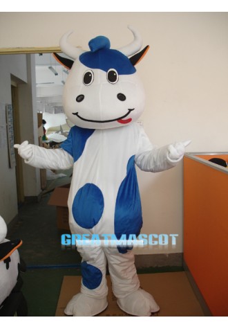 Blue Cattle Mascot Costume Free Shipping