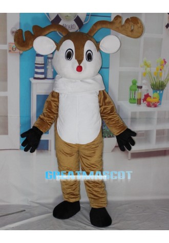 Red Nose Deer Mascot Costume Adult Deer Costume Free Shipping