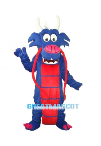 Blue Mushu Mascot Adult Costume Free Shipping