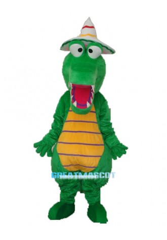 Crocodile with Hat Mascot Adult Costume Free Shipping