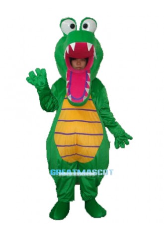 Open Mouth Crocodile Mascot Adult Costume Free Shipping