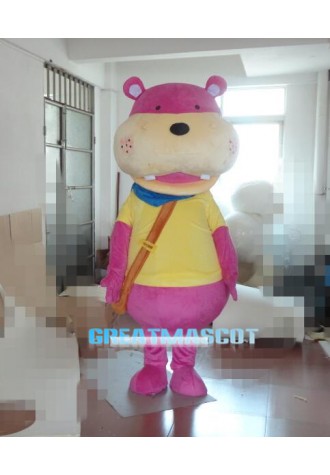 Pink Hippo Mascot Costume Free Shipping