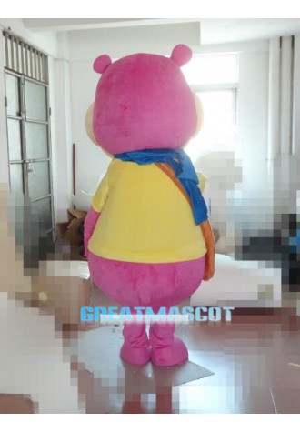 Pink Hippo Mascot Costume Free Shipping