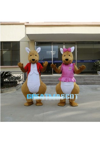 Red & Pink Kangaroo Mascot Costume Free Shipping