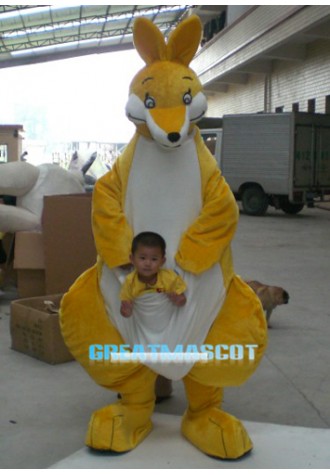 Yellow Big Kangaroo Mascot Costume Free Shipping
