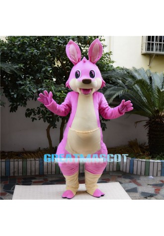 Pink Cartoon Kangaroo Mascot Costume Free Shipping