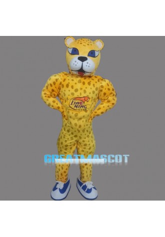 Yellow Panther Mascot Costume Leopard Free Shipping