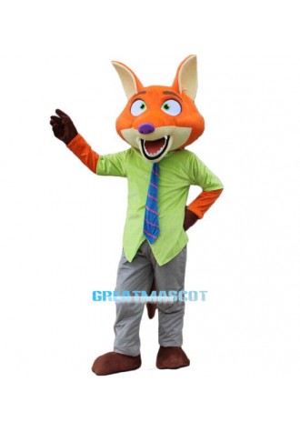 Nick Fox Mascot Costume Zoo Role Playing Free Shipping