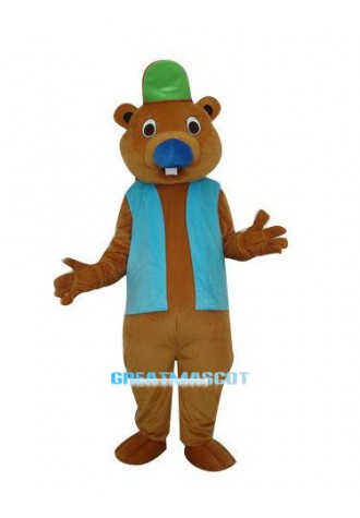 Brown Beaver W Big Tail Mascot Costume
