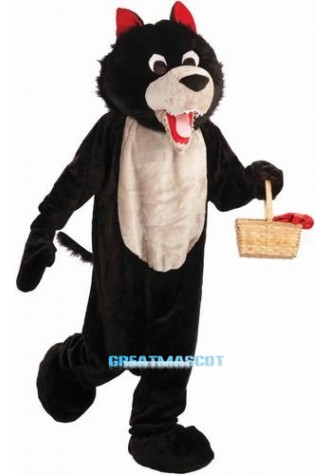 Black Wolf Mascot Costume Free Shipping