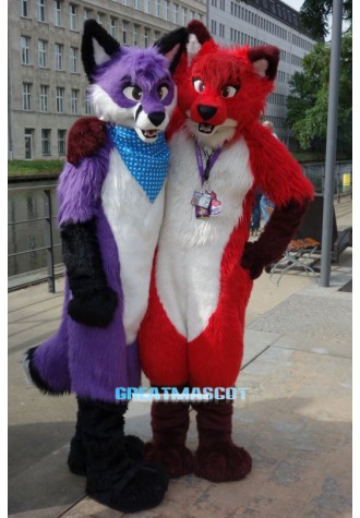 Single Friendly Wolf Mascot Costume Free Shipping