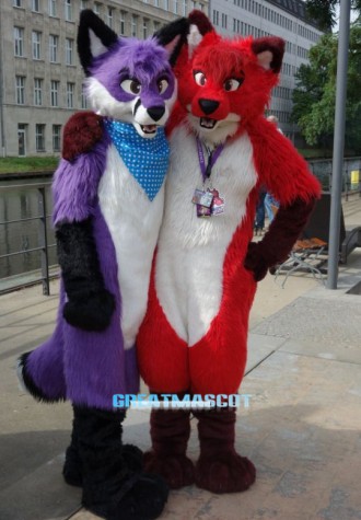 Single Friendly Wolf Mascot Costume Free Shipping