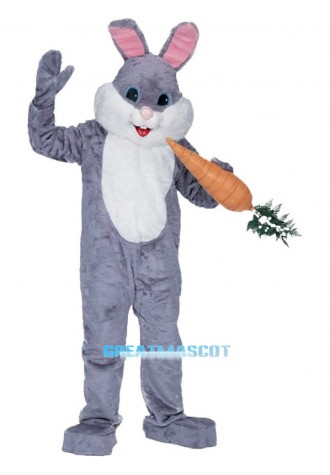 Grey Plush Bunny Mascot Costume Free Shipping