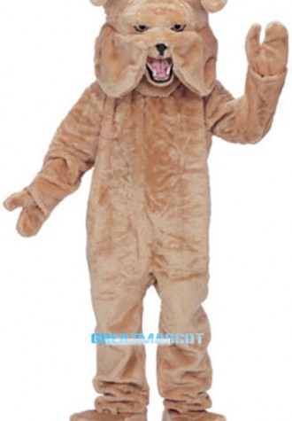 Adult Super Deluxe Tan Mascot Bulldog Costume