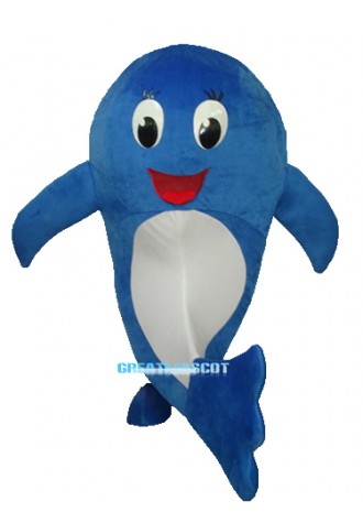 2nd Version of Blue Dolphin Mascot Adult Costume Free Shipping