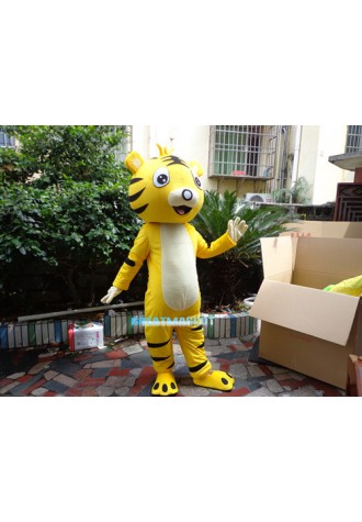 Yellow Cartton Tiger Mascot Costume Free Shipping