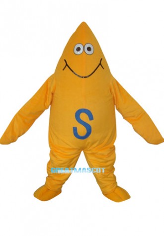 Yellow Starfish Short Plush Adult Mascot Costume Free Shipping